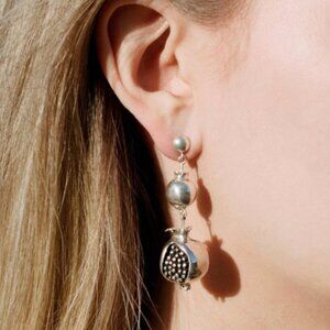 Pamela Love long persephone pomegranate earrings- solid 925 sterling silver